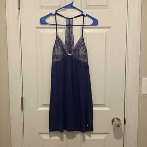 Victoria’s Secret navy blue lace nightgown slip